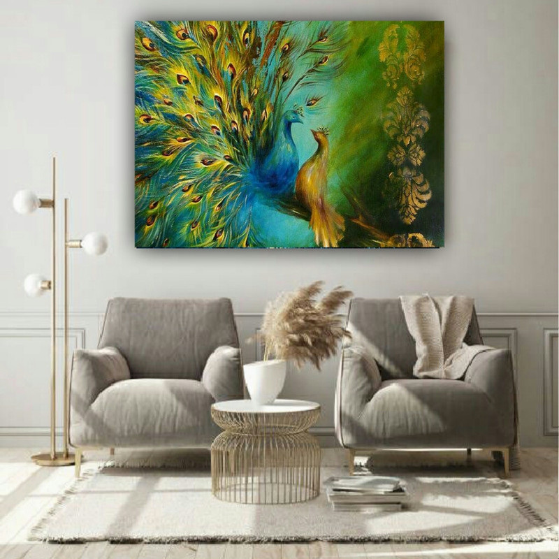 تابلو شاسی طرح نقاشی طاووس کد BL356