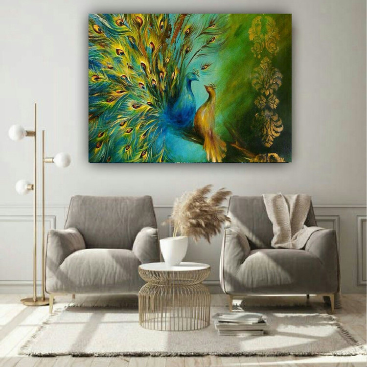 تابلو شاسی طرح نقاشی طاووس کد BL356