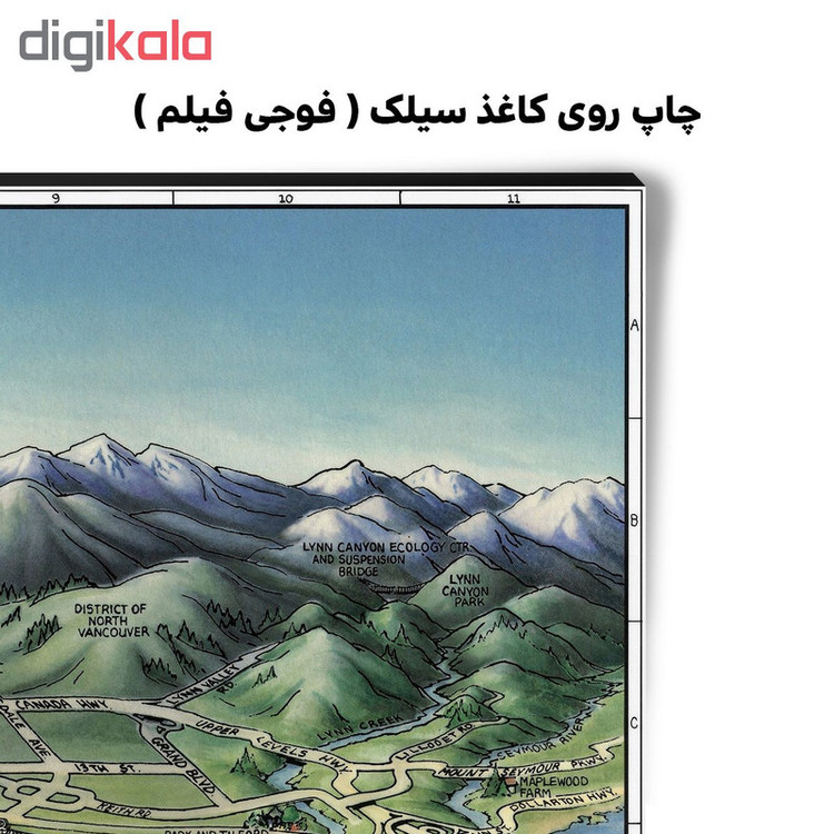 تابلو شاسی پالمیرا طرح نقشه سه بعدی ونکوور کانادا کد MAP164 H
