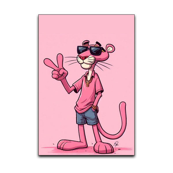 تابلو شاسی گوفی مدل انیمیشن پلنگ صورتی طرح Pink Panther کد GE53