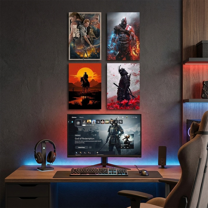تابلو شاسی کارنیکا طرح گیمینگ gaming کد 053 مجموعه 4 عددی