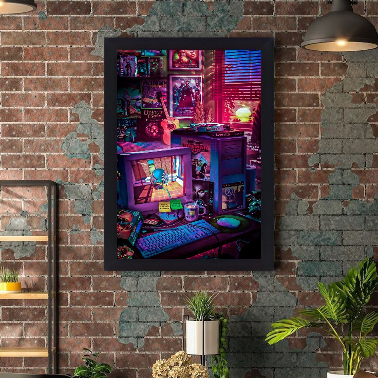 تابلو نوری گیم دکور طرح اتاق گیم مدل gaming room