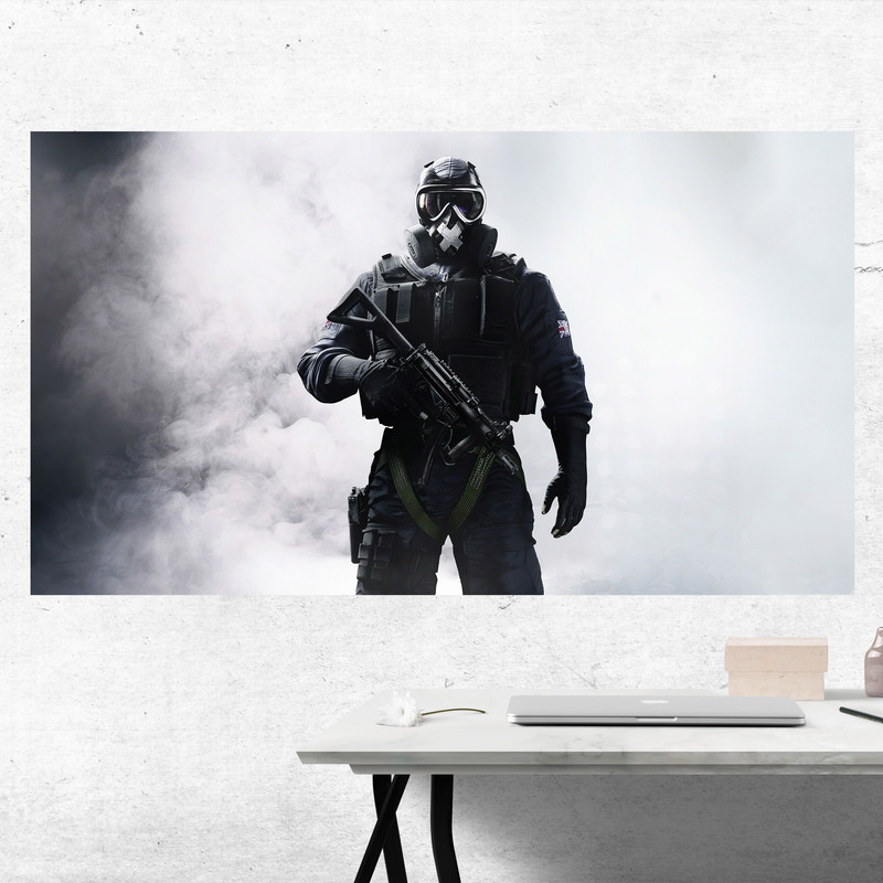 تابلو شاسی مدل گیمینگ طرح پوستر بازی کامپیوتر ی rainbow six کد 1190