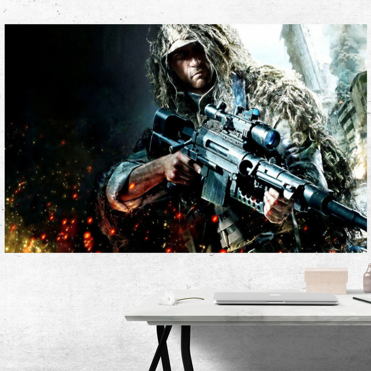 تابلو شاسی مدل گیمینگ طرح پوستر بازی game کامپیوتر ی اسنایپر sniper کد 1101