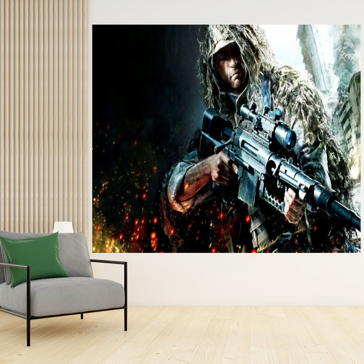 تابلو شاسی مدل گیمینگ طرح پوستر بازی game کامپیوتر ی اسنایپر sniper کد 1101