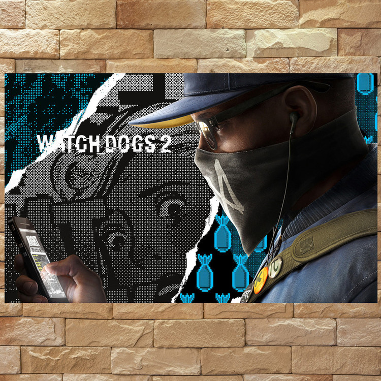 تابلو شاسی مدل گیمینگ طرح پوستر بازی کامپیوتر ی واچ داگز watch dogs کد 1108