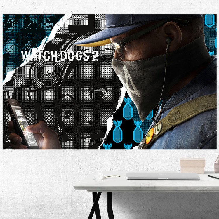 تابلو شاسی مدل گیمینگ طرح پوستر بازی کامپیوتر ی واچ داگز watch dogs کد 1108