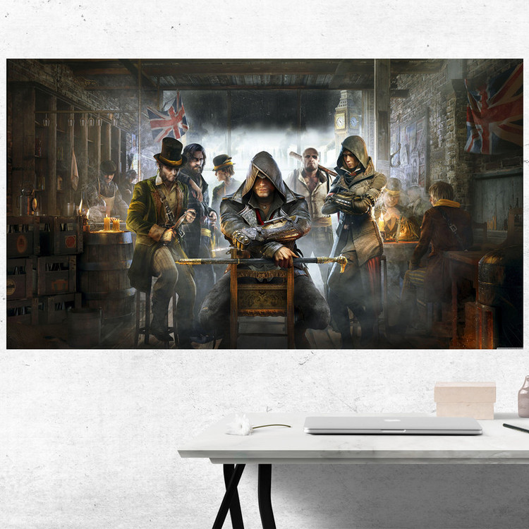 تابلو شاسی مدل گیمینگ طرح پوستر اصلی بازی game کامپیوتر ی اساسینز کرید سیندیکیت کد 1094assassins creed syndicate