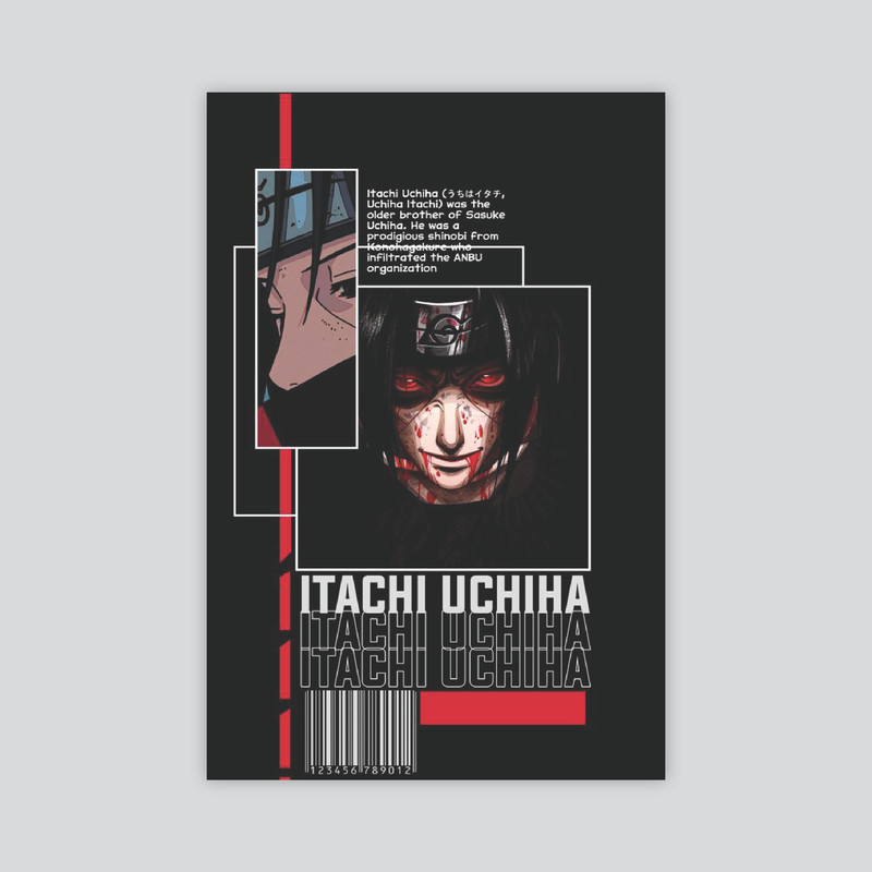تابلو شاسی طرح انیمه مدل itachi 1