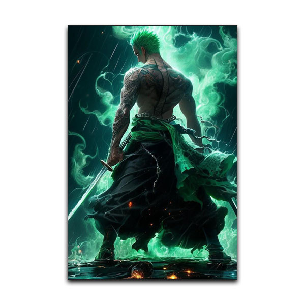 تابلو شاسی گوفی مدل زورو انیمه وان پیس طرح One Piece Zoro کد GRN42