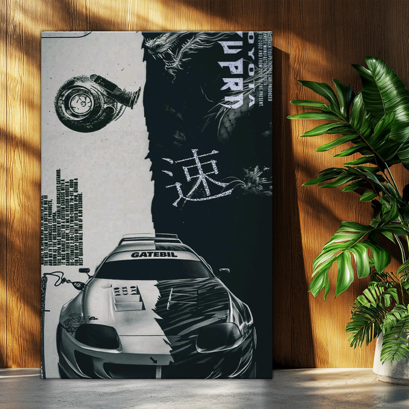 تابلو شاسی بکلیت طرح ماشین و خودرو تویوتا TOYOTA SUPRA MK4 مدل T-po1601