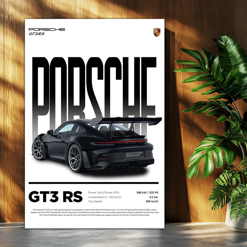 تابلو شاسی بکلیت طرح ماشین و خودرو پورشه PORSCHE 911 GT3 RS مدل T-po1711