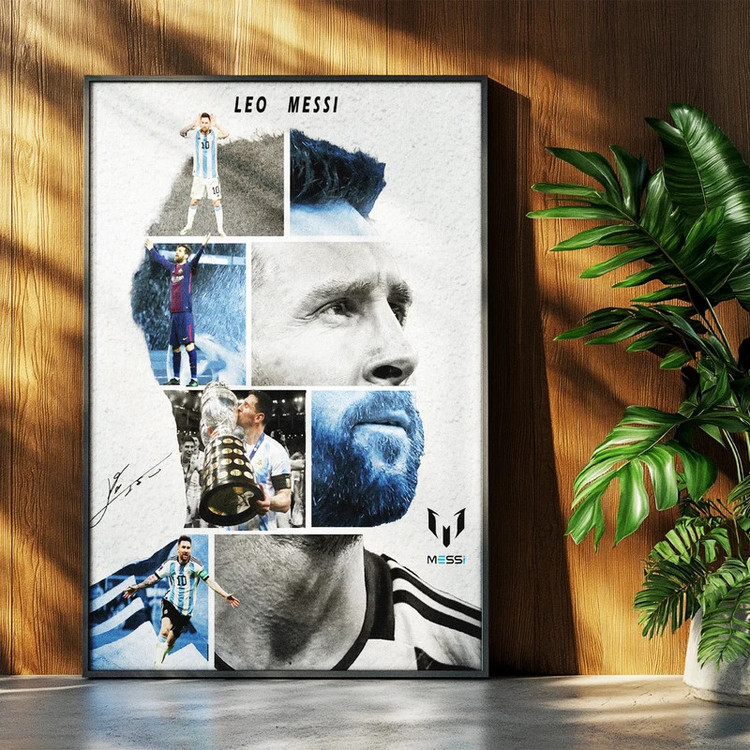 تابلو بکلیت طرح لیونل مسی Lionel Messi مدل b-po1646 فریم مشکی