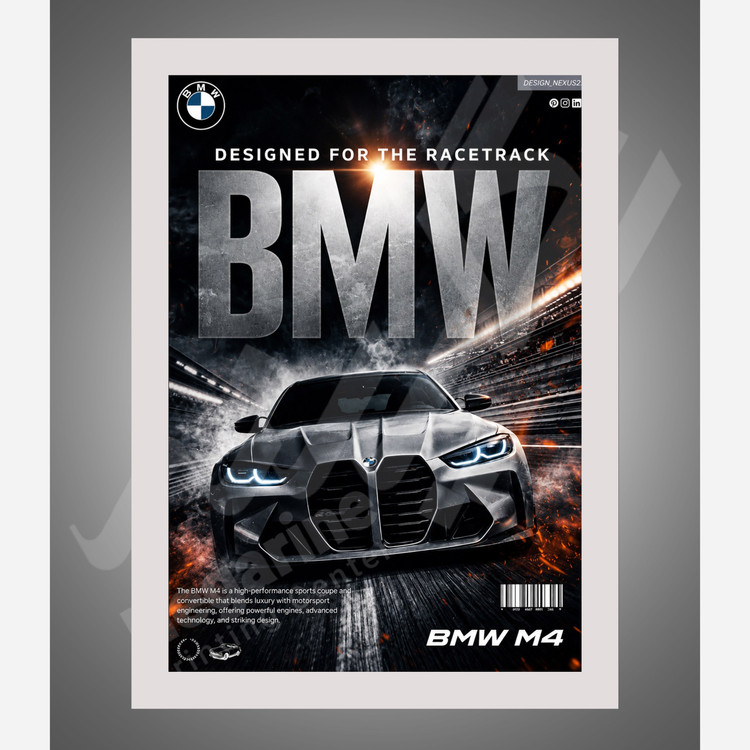 تابلو ماشین BMW M4 سایز A4
