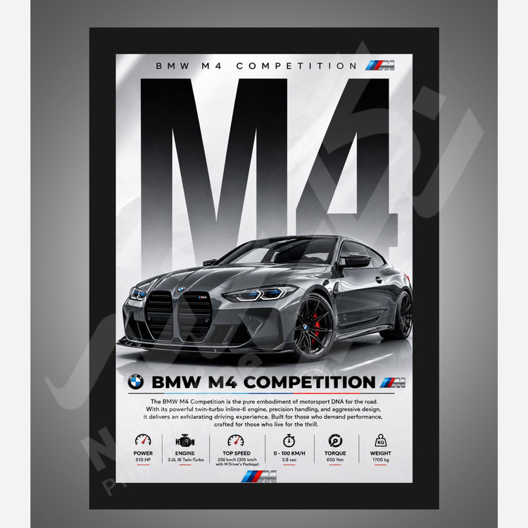 تابلو ماشین مشخصات BMW M4 سایز A4