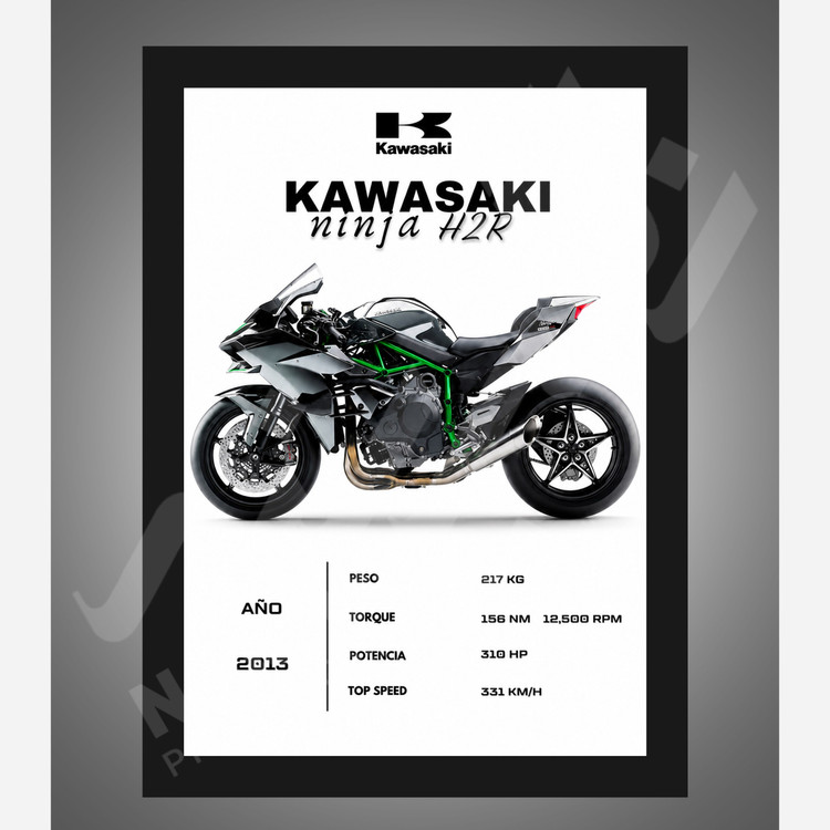 تابلو تزئینی موتورسیکلت Kavasaki ninja H2R