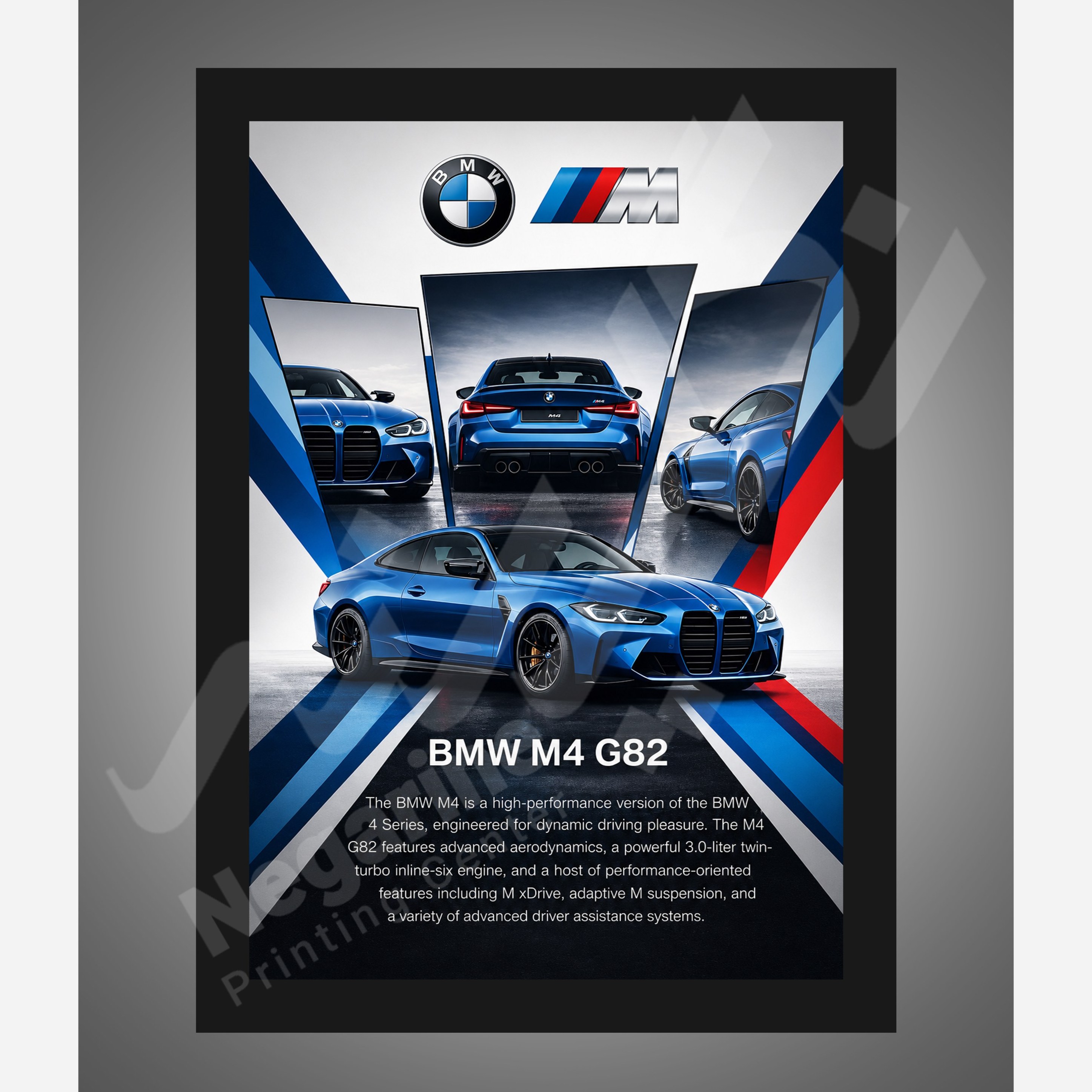تابلو ماشین های لوکس خودرو BMW P2 سایز A4