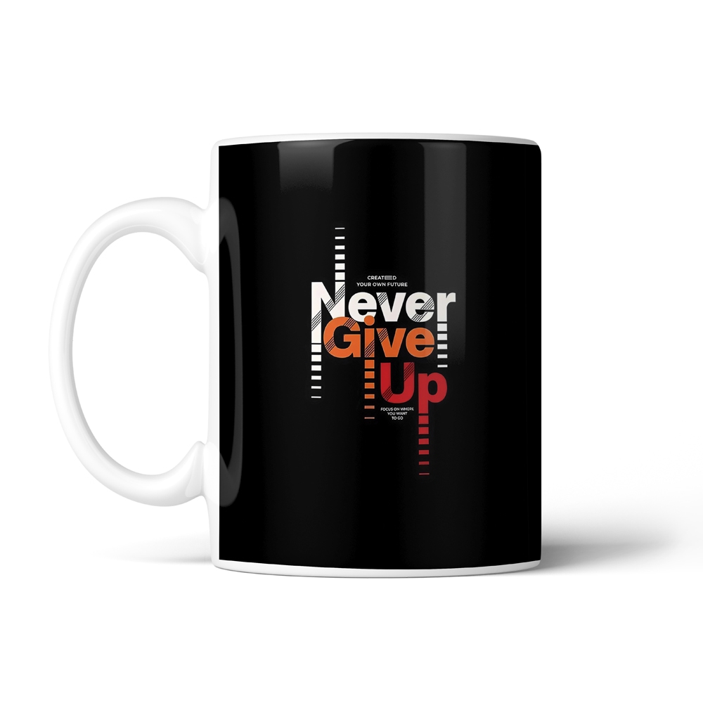 ماگ تایپوگرافی طرح never give up کد SM-15046