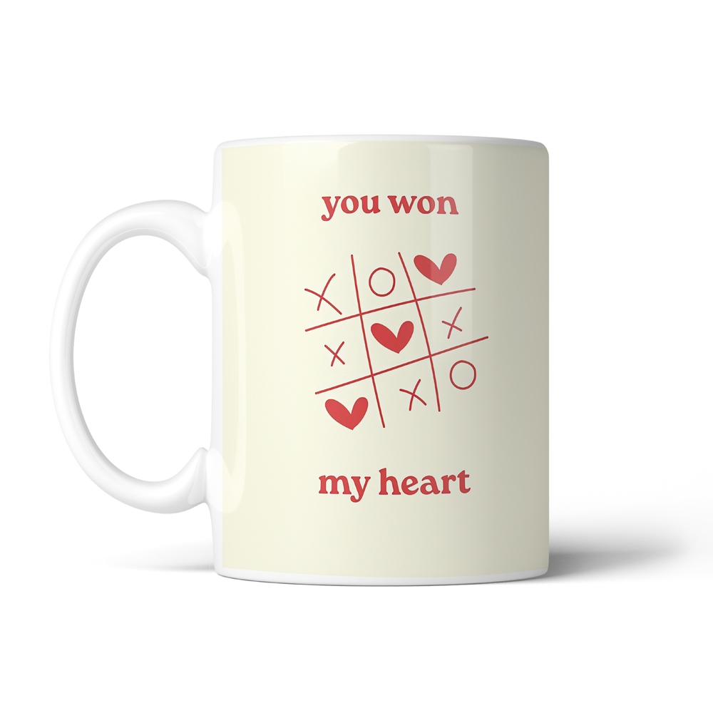 ماگ عاشقانه طرح you won my heart کد SM-27075