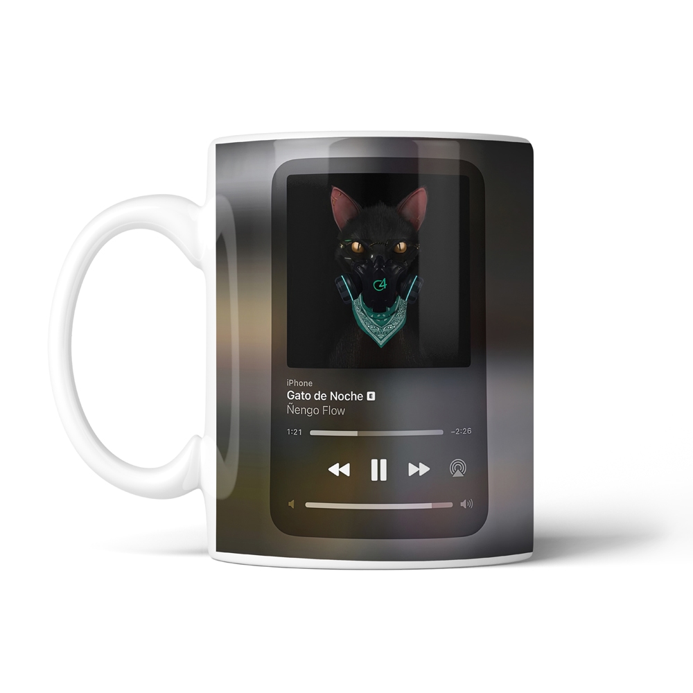 ماگ خواننده طرح موزیک پلیر Gato de Noche بد بانی کد SM-20264