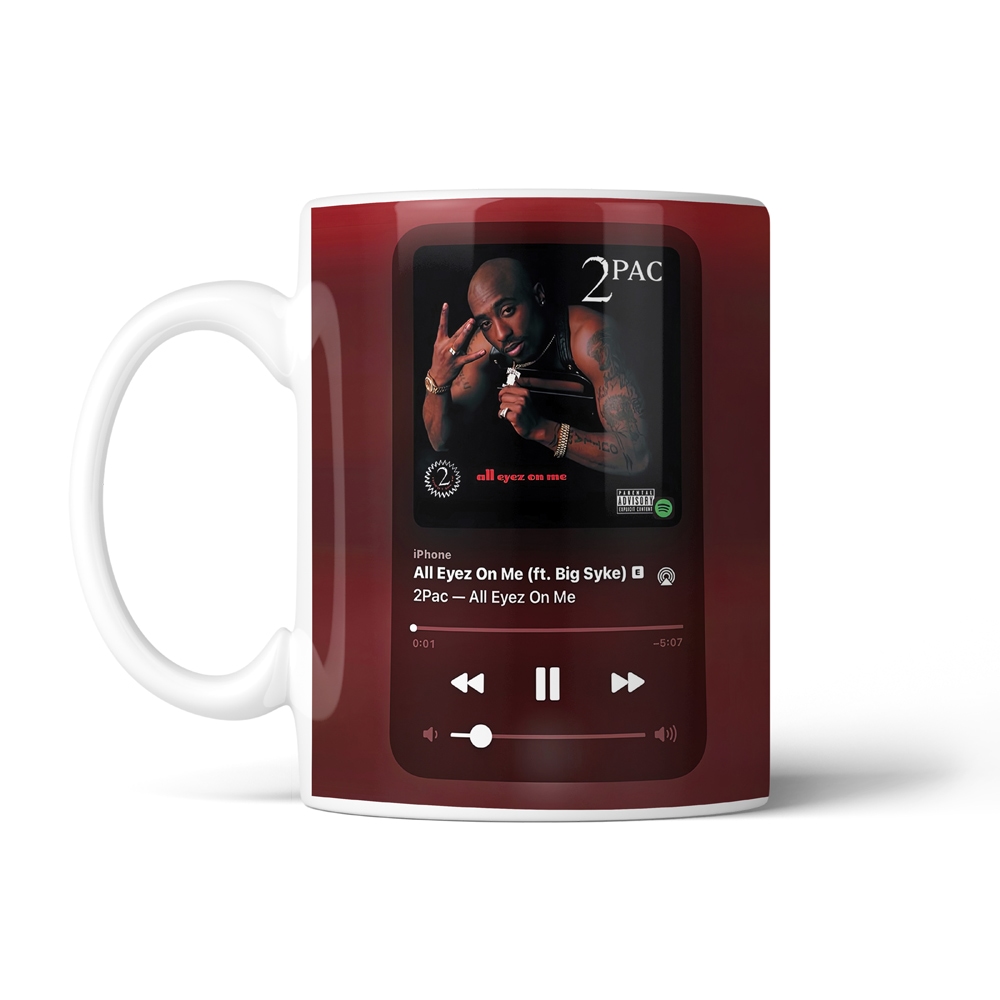 ماگ خواننده طرح موزیک پلیر all eyez on me توپاک کد SM-20605