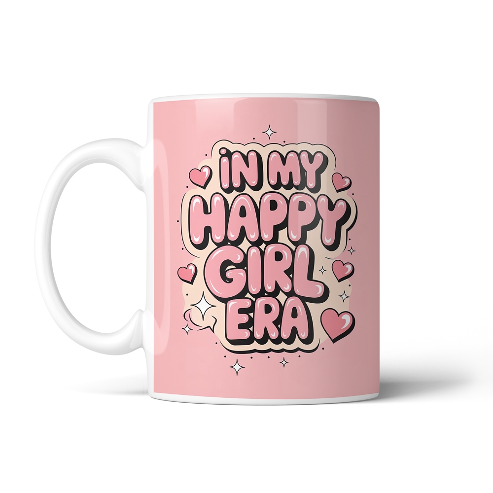 ماگ تایپوگرافی طرح happy girl کد SM-15100