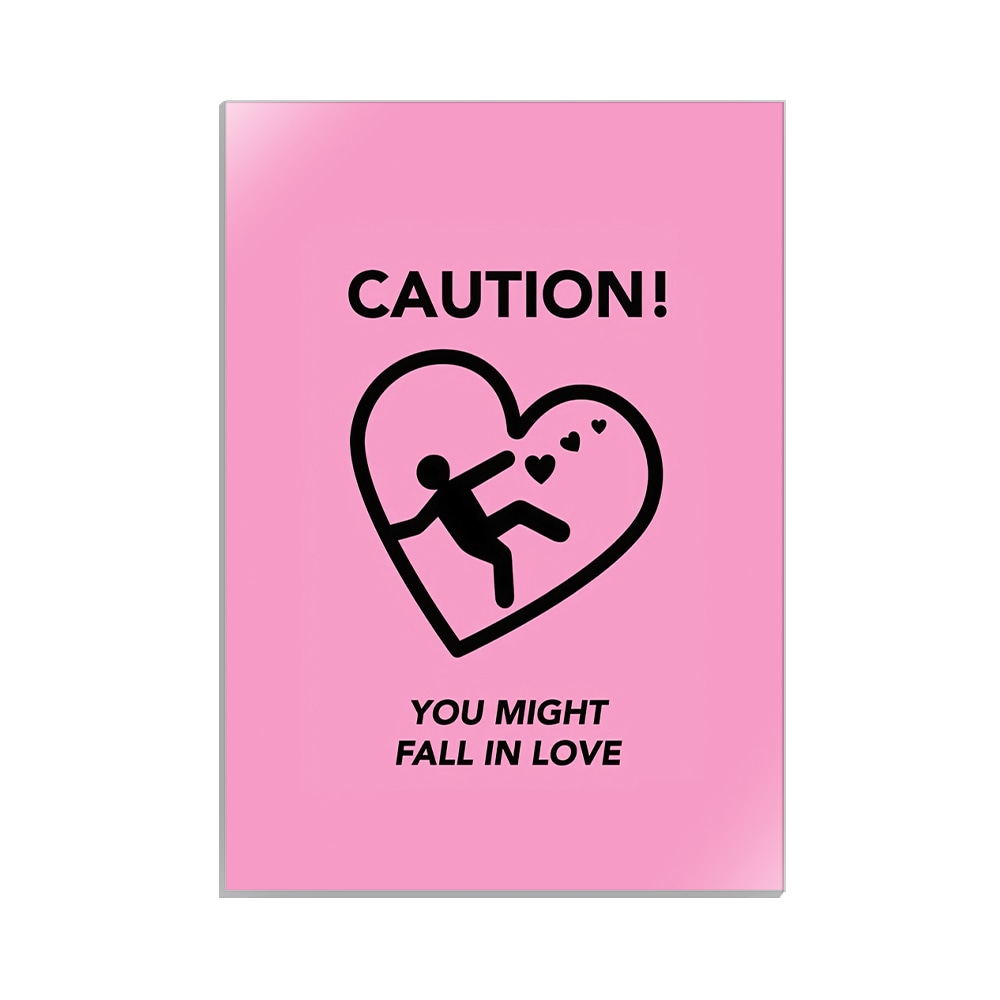 متال پوستر عاشقانه طرح CAUTION کد MP-27013