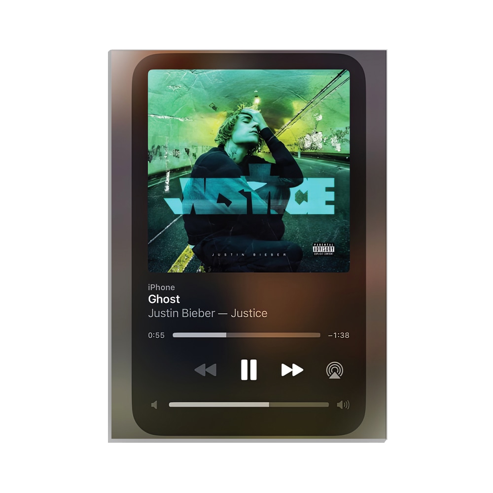 متال پوستر خواننده طرح موزیک پلیر Ghost جاستین بیبر کد MP-20380