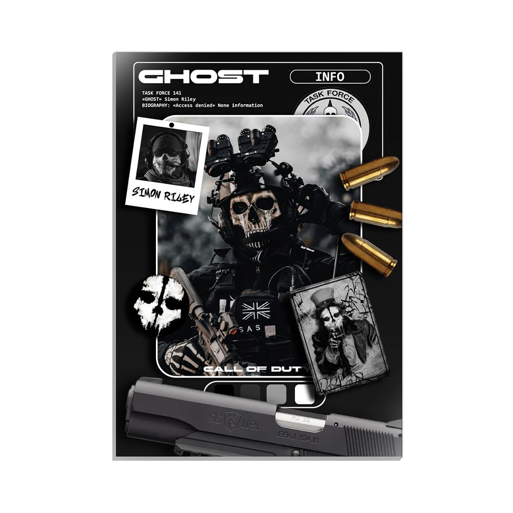 متال پوستر گیمینگ طرح ghost کال اف دیوتی کد MP-30037