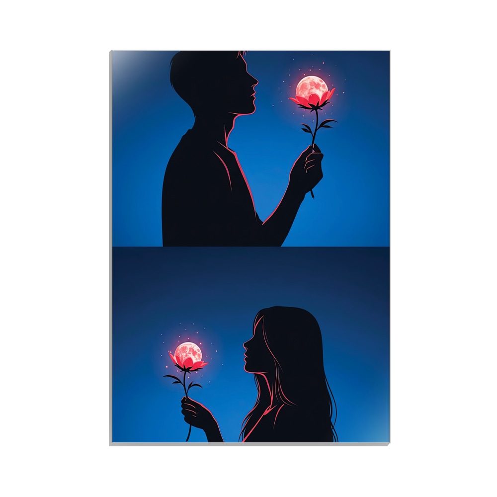 متال پوستر عاشقانه طرح  flower moon کد MP-27026