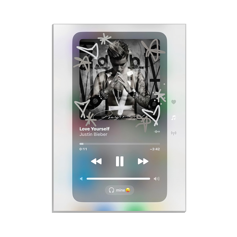 متال پوستر خواننده طرح موزیک پلیر Love Yourself جاستین بیبر کد MP-20382