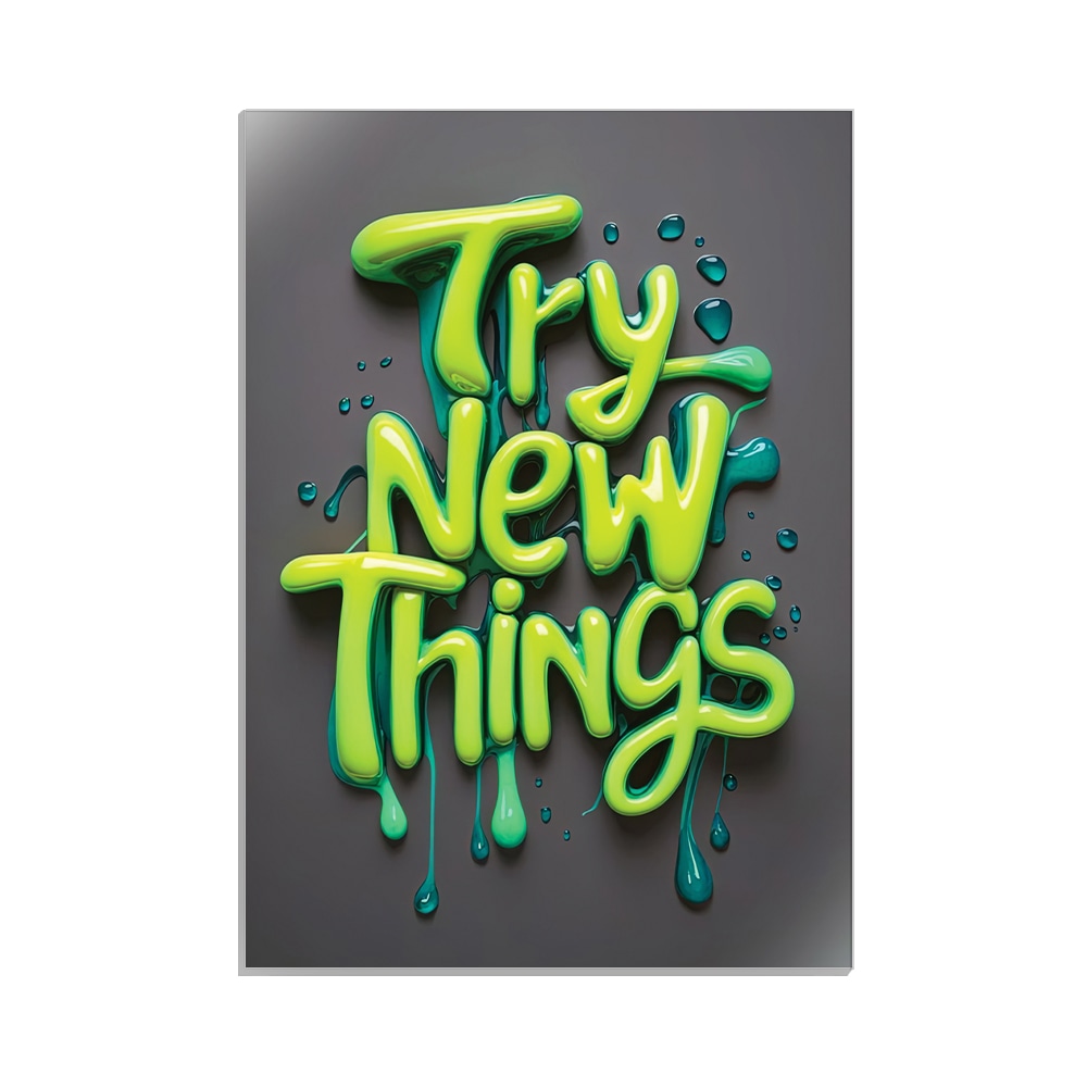 متال پوستر تایپوگرافی طرح try new things کد MP-15048