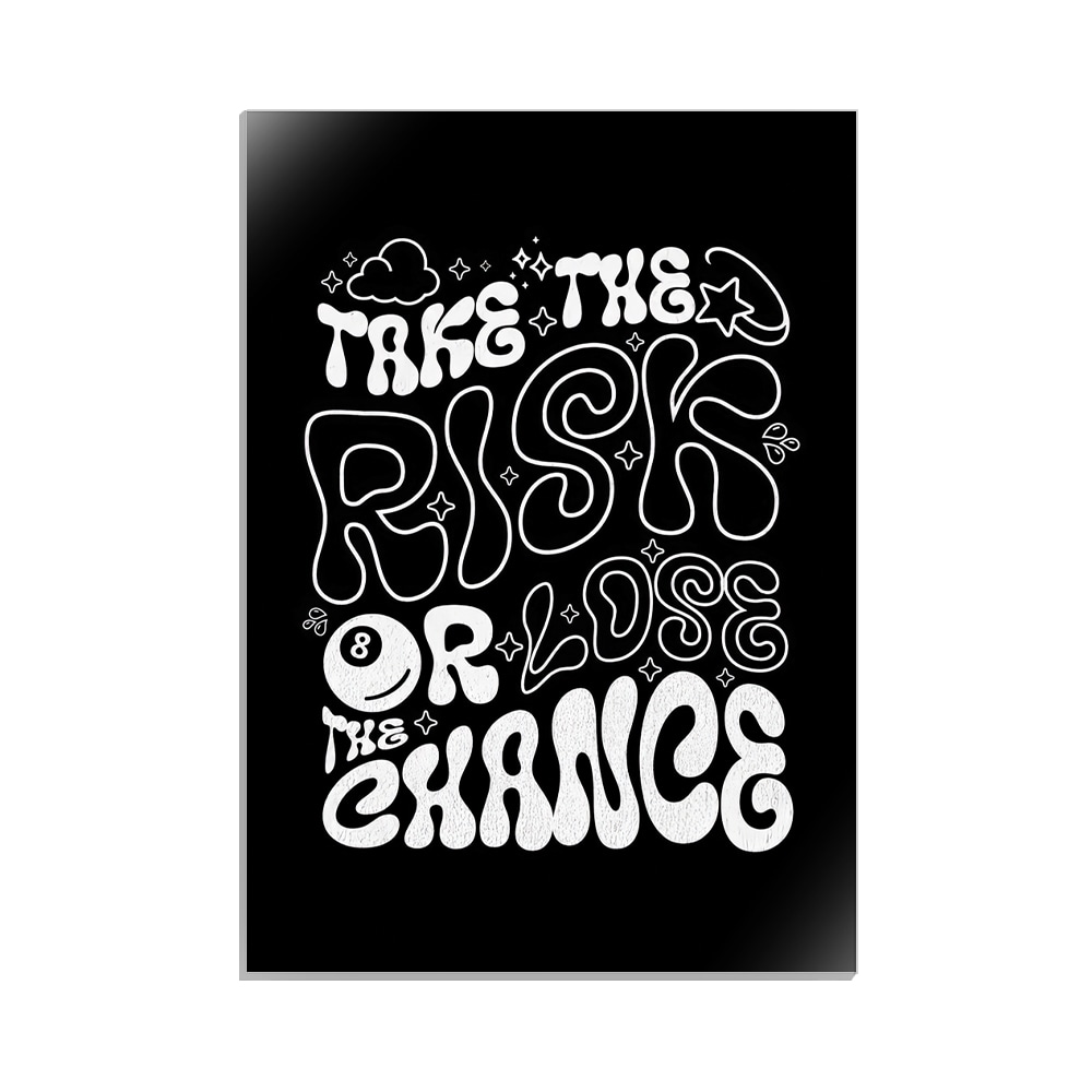 متال پوستر تایپوگرافی طرح take the riskکد MP-15039