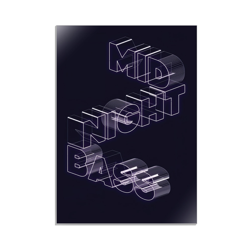 متال پوستر تایپوگرافی طرح midnight کد MP-15098