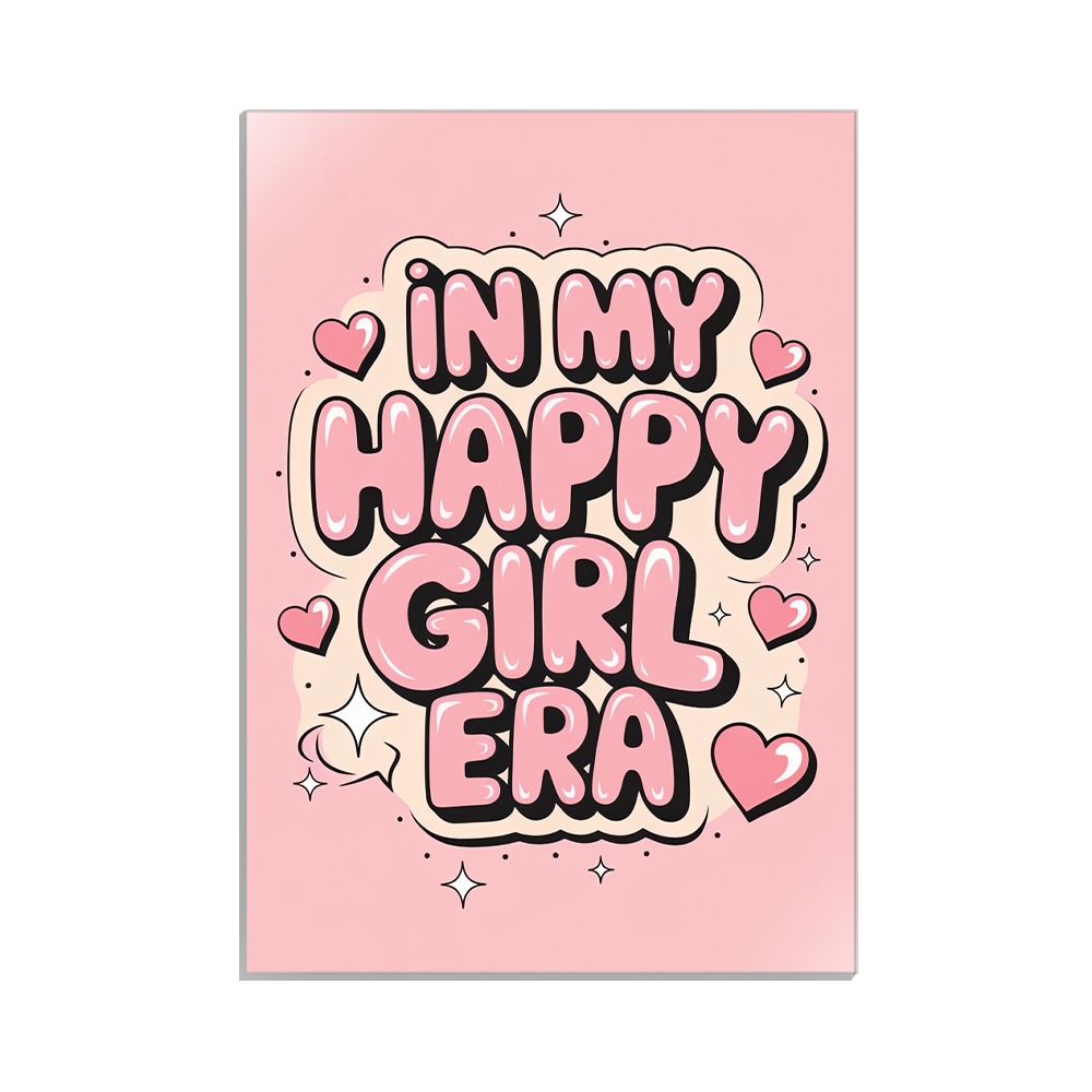 متال پوستر تایپوگرافی طرح happy girl کد MP-15100