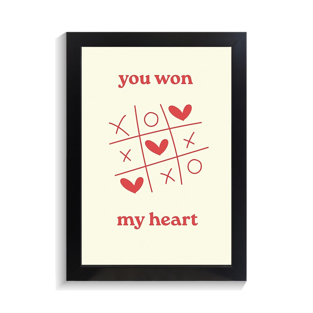 تابلو عاشقانه طرح you won my heart کد PF-27075