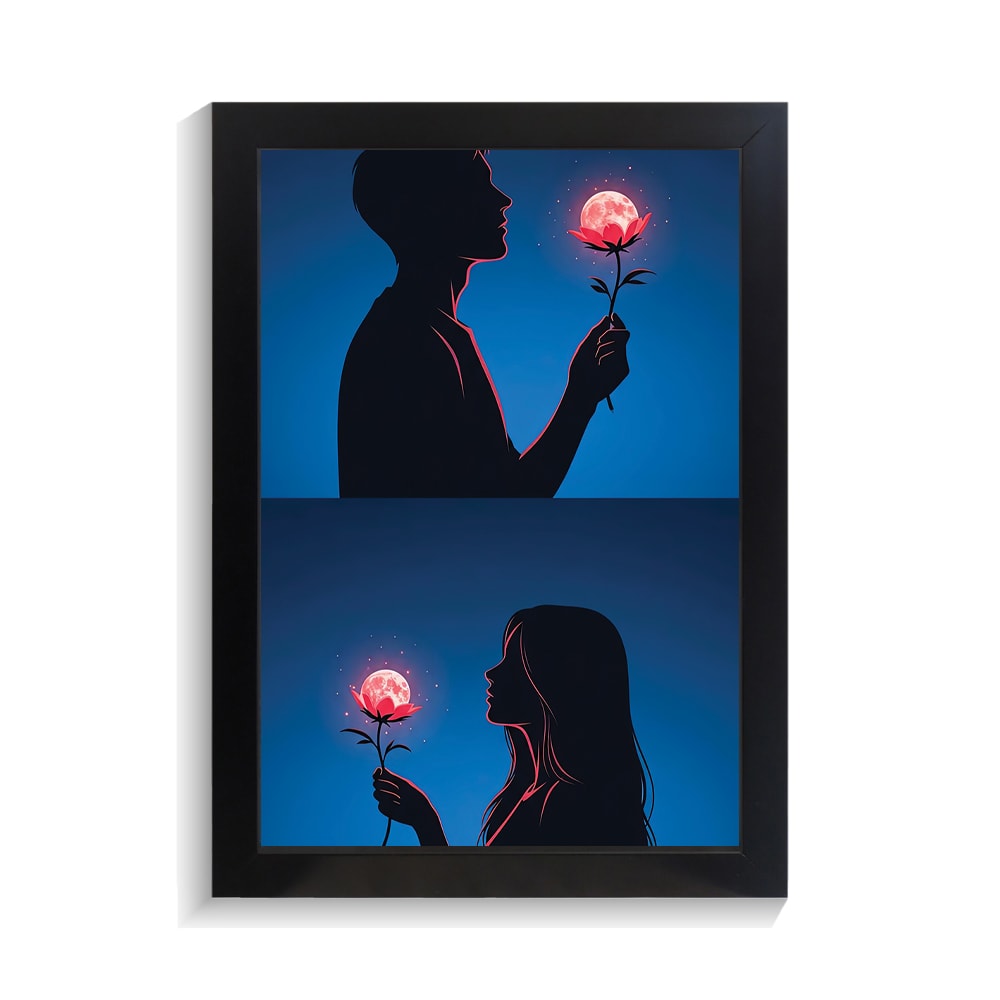 تابلو عاشقانه طرح  flower moon کد PF-27026