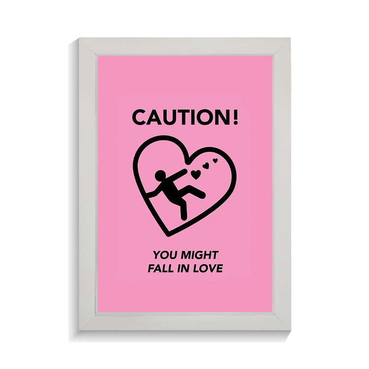 تابلو عاشقانه طرح CAUTION کد PF-27013
