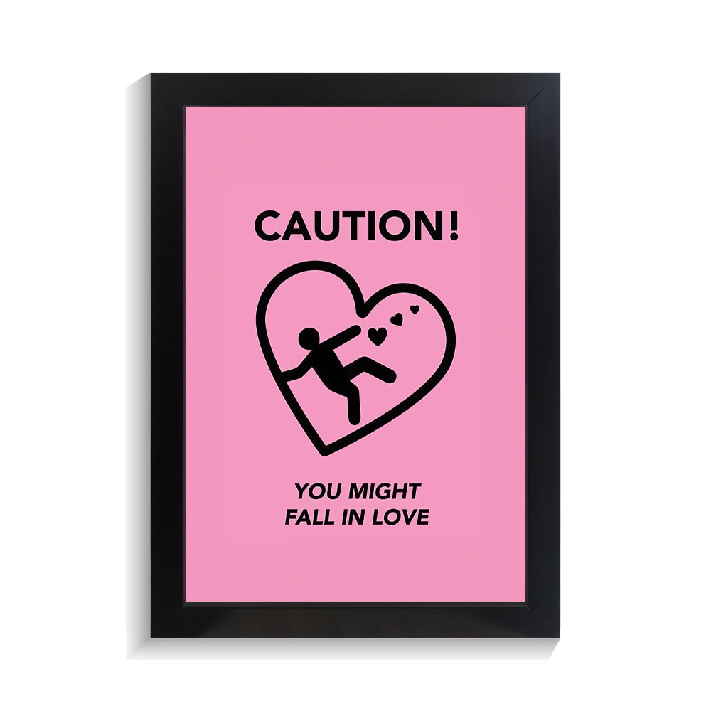 تابلو عاشقانه طرح CAUTION کد PF-27013