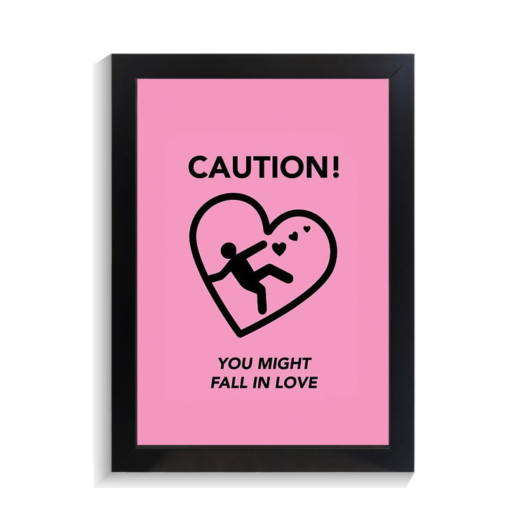 تابلو عاشقانه طرح CAUTION کد PF-27013