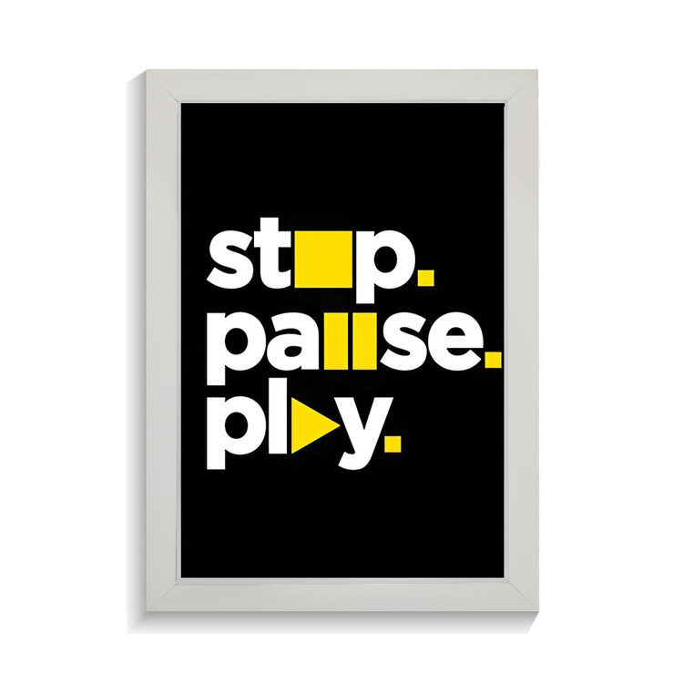 تابلو تایپوگرافی طرح stop pause play کد PF-15064