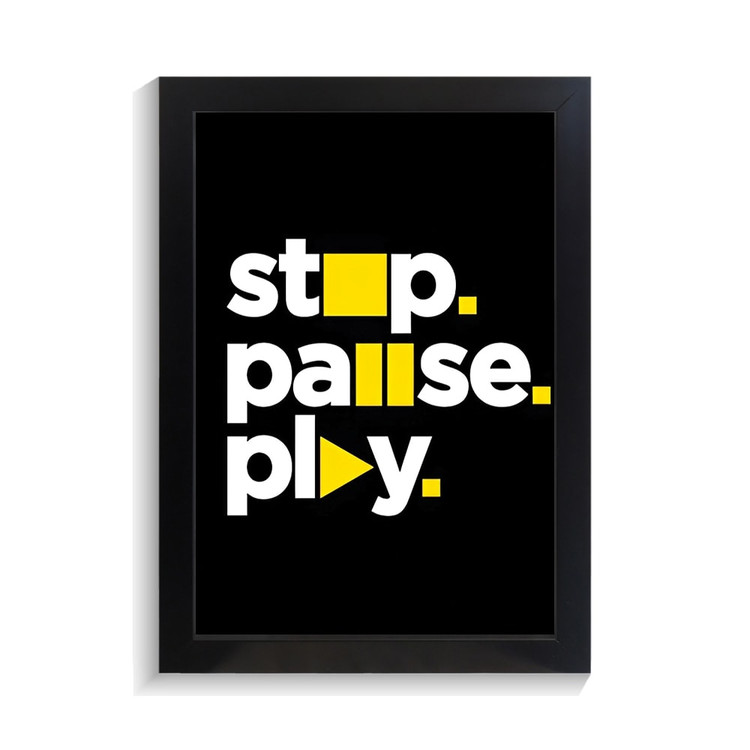 تابلو تایپوگرافی طرح stop pause play کد PF-15064