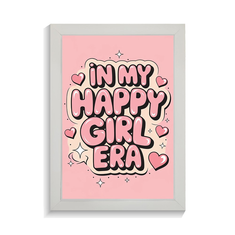 تابلو تایپوگرافی طرح happy girl کد PF-15100