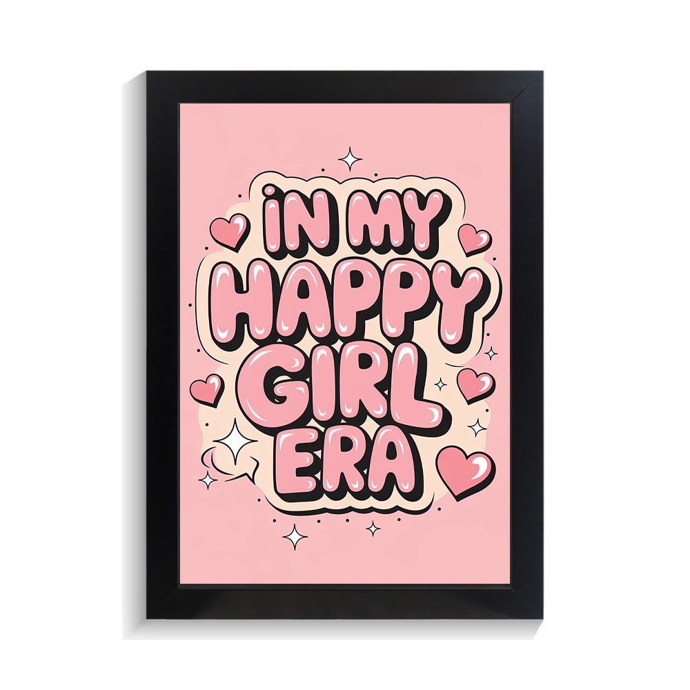 تابلو تایپوگرافی طرح happy girl کد PF-15100