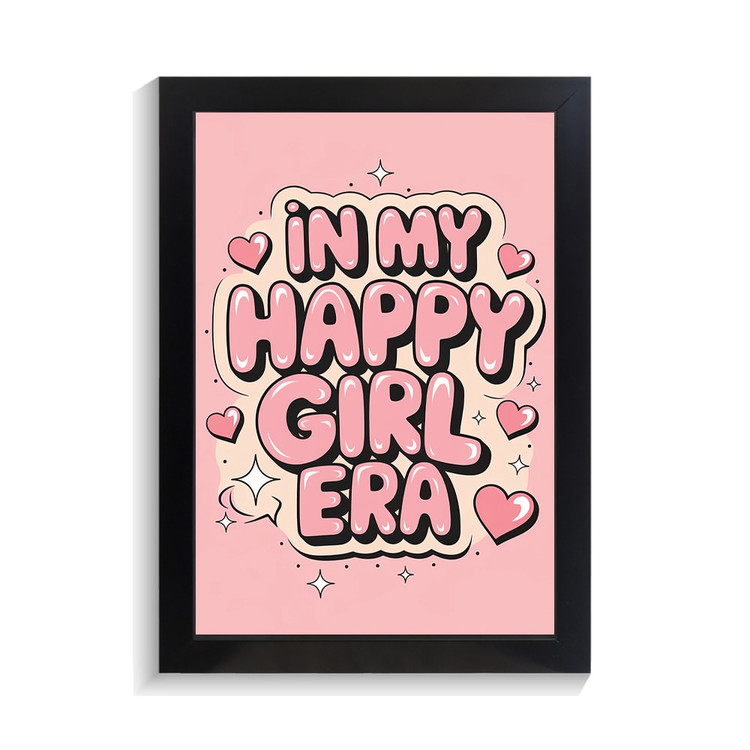 تابلو تایپوگرافی طرح happy girl کد PF-15100