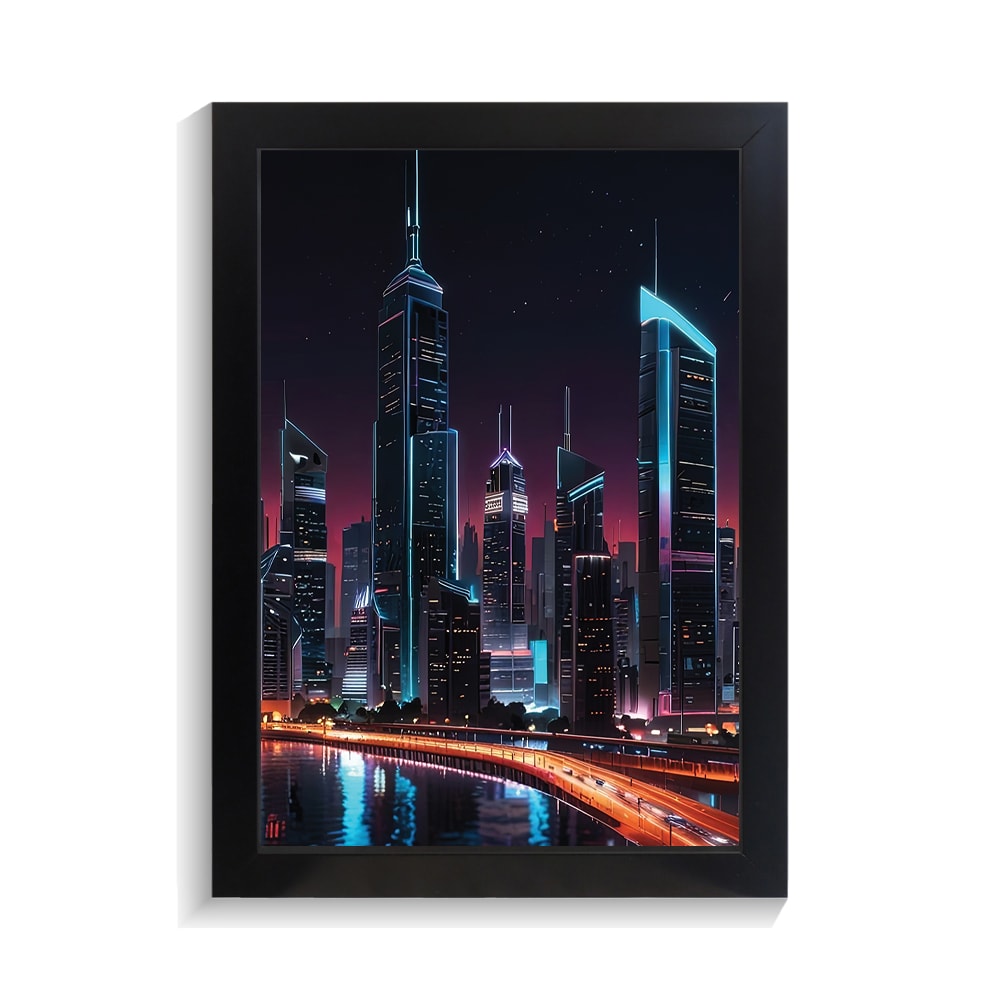تابلو منظره طرح شهر مدرن کد PF-22176