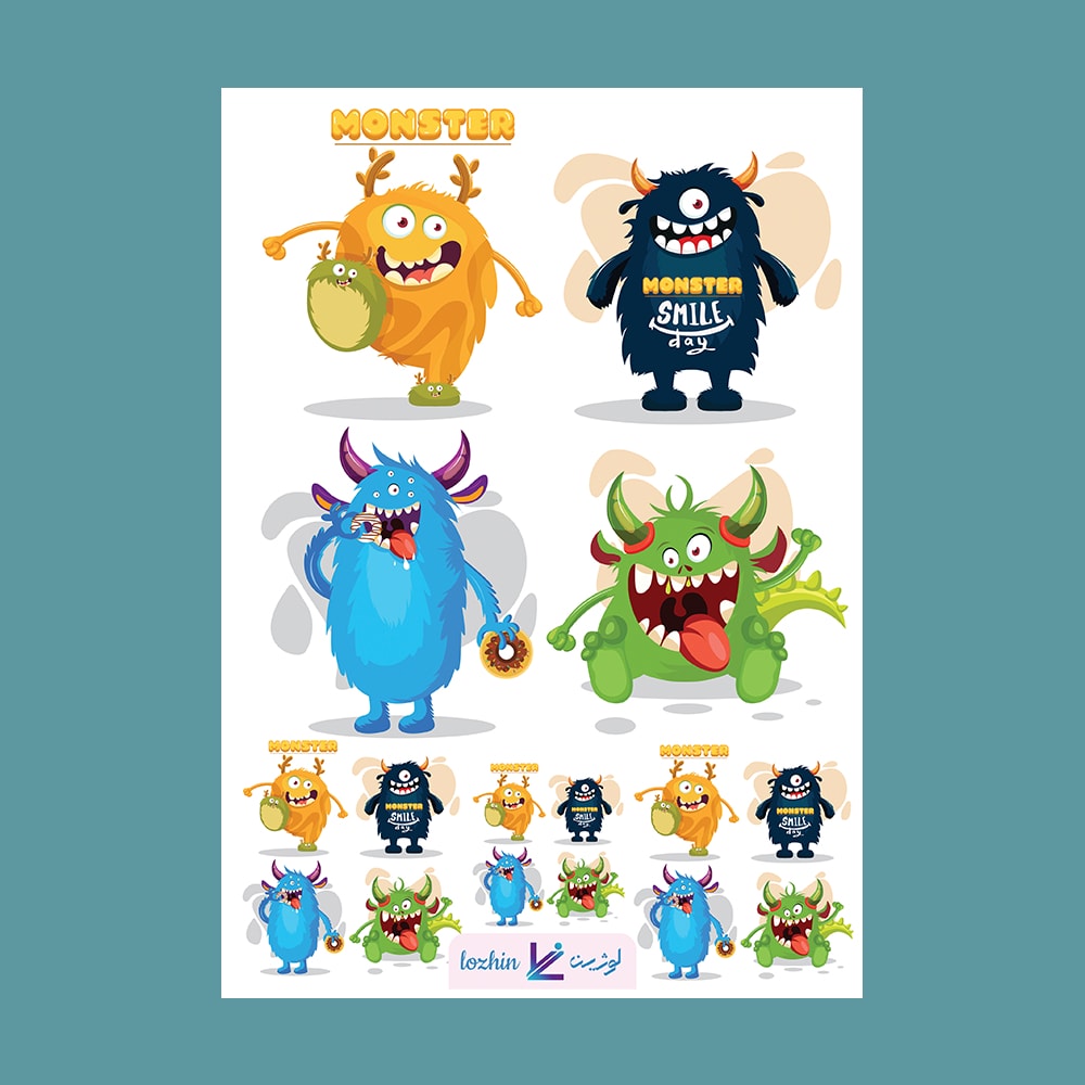 استیکر فانتزی طرح monster کد STNC-21000 (بدون برش)