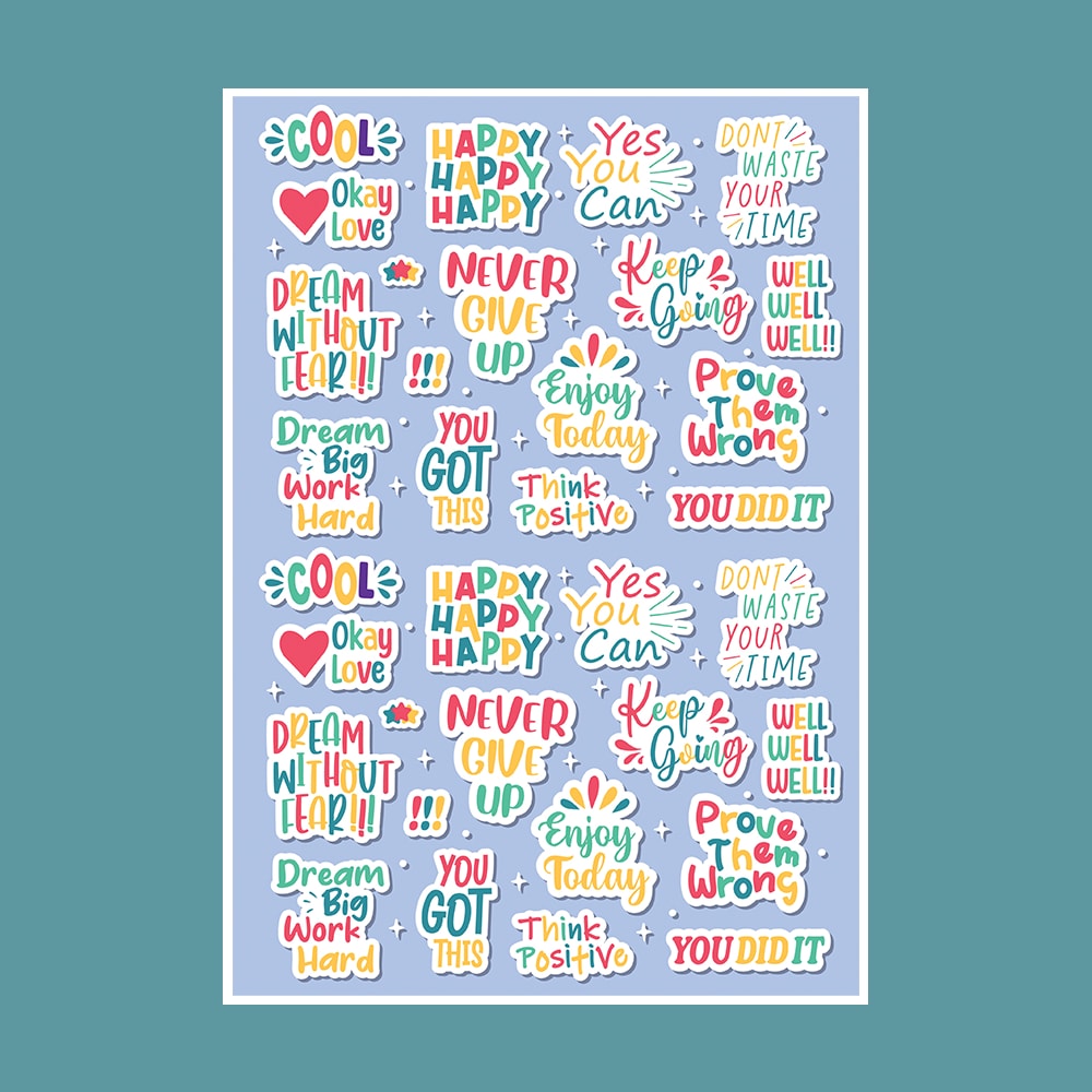 استیکر انگیزشی طرح HAPPY کد STNC-13000 (بدون برش)