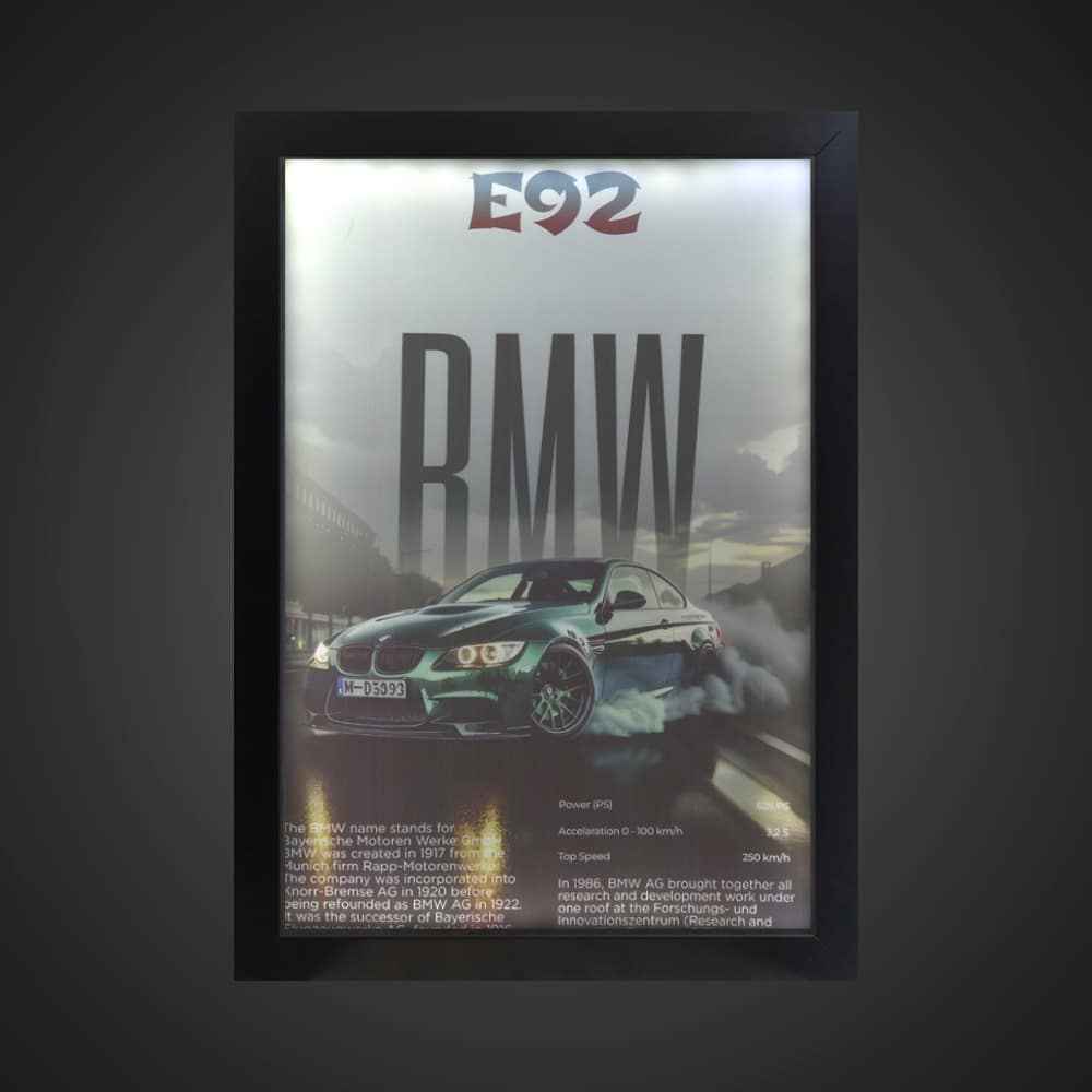 تابلو بک لایت ماشین طرح بی ام و کد LPF-23006