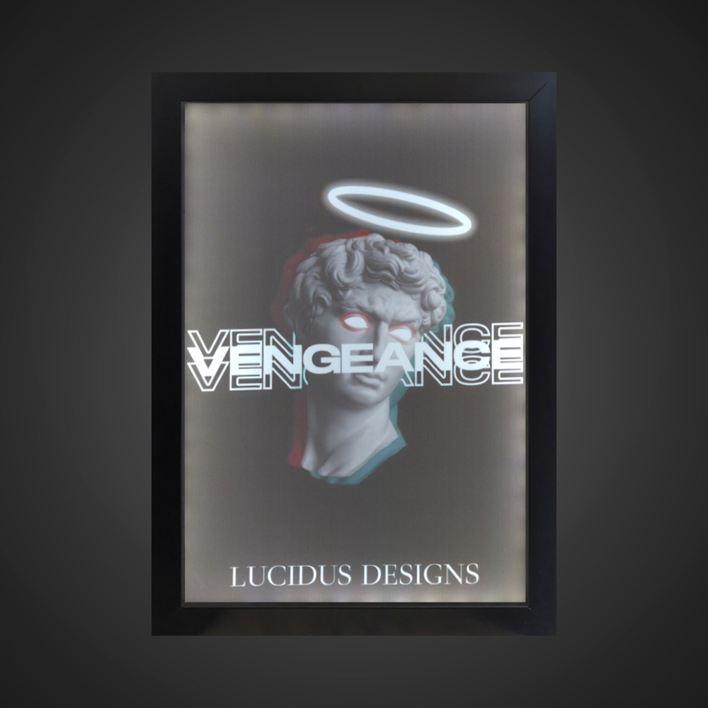 تابلو بک لایت فانتزی طرح VENGEANCE کد LPF-21041